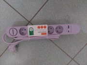 Listwa zasilająca Hykker, wyposażona w 5 gniazd  1x USB-A ,1x USB-C- 2 szt.