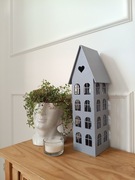 Drewniany domek dekoracyjny handmade 4 piętra- lampion / prezent