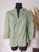 Cherokee Żakardowa zielona koszula bluzka Pastelowa Żakard Kwiaty 44 XXL