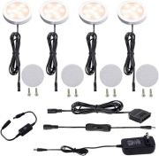 AIBOO – Zestaw LED Puck Lights pod szafki z dotykowym ściemniaczem