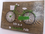 Rower Obraz String Art Rękodzieło 35x25cm