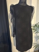 Elegancka nowa sukienka damska w srebrne kropki 