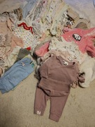 Wyprawka dla dziewczynki r. 56 PAKA ubranek Body Pajace Kombinezony