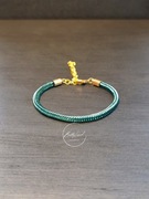 Ciemno - zielona bransoletka z koralików - handmade 