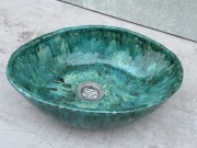 Owalna umywalka ręcznie robiona