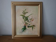 Obraz olejny Lilie w złotej ramie