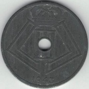 Belgia 25 centymów centimes 1943 Q-E - 26 mm - nr 1