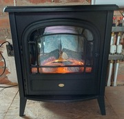 Industrialny loftowy kominek elektryczny,piecyk