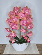 Sztuczny Storczyk gumowy w Doniczce Dwa Pędy Orchidea Jak Żywa różowy 