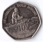 GUJANA 10 dolarów 1996, KM# 52, AU