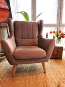 Fotel welurowy - lawendowy