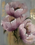 Obraz dekoracyjny ręcznie malowany 130x100 "Peonie"