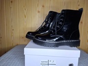 BOTKI DAMSKIE ZIMOWE OCIEPLANE GLANY BUTY CZARNE TRAPERY 41