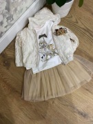 Piękny komplet bluza+bluzka+spódniczka