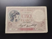 Banknot 5 Franków Francja 1933 typ Violet, obiegowy, Marianna/Robotnik