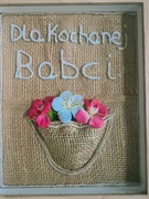 Dzień Babci "Kwiaty w Ramce Dla kochanej Babci"Prezent .Rękodzieło .