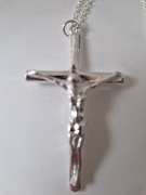 Srebny Łańcuszek  + duży Krzyżyk Srebro 925 waga 9g