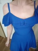 Niebieska chabrowa rozkloszowana sukienka lolita kawaii visual kei jrock