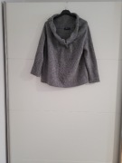 Sweter szary na koszule Zara S/M, 16%wełna, 6%moher