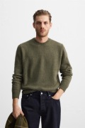 ZARA klasyczny sweter wełna regular fit zielony L