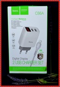 Ładowarka lighting Hoco C86A 2 USB + led displey 