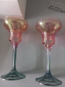 Kieliszki do Margarity vintage szklo dwukolorowe czeska Bohemia Crystalex