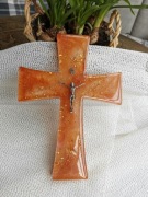 Krzyż z żywicy epoksydowej, ręcznie robiony  dekoracja religijna, efekty 3D