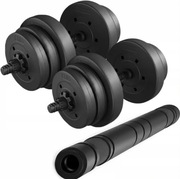 Hantle regulowane do ćwiczeń w domu + sztanga 2w1