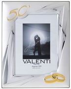 Ramka Posrebrzana VALENTI 27x33cm na zdjęcie 18x24cm 50 rocznica (defekt)