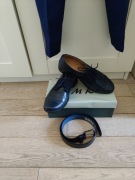 Buty rozm.33 skórzane granat komunia + pasek Pawo 