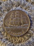 Srebrna moneta 2 zł Żaglowiec 1936r