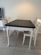 Stół prowansalski / shabby chic biały z ciemnym blatem