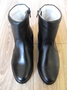 Buty EU36 23cm trzewiki skórzane zimowe wysokie czarne botki Skóra* Nowe