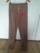 Nowe spodnie z eco skóry w kolorze czekolady M