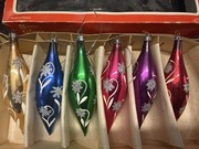 Zestaw bombek PRL - ręcznie zdobione szkło - Gedania Gdańsk | lata 80.