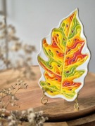 Ceramiczny liść - Philodendron Caramel Marble w słonecznej wersji