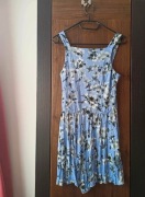 Śliczny błękitny letni kombinezon w kwiaty M Miss Selfridge kombinezon