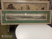 Antyczna panorama Koblenz nad Renem – XIX w., grafika