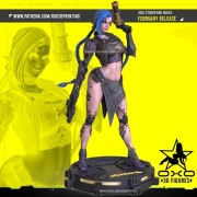 Figurka druk 3D żywica 12K " Jinx CyberPunk & NSFW " - 165 mm