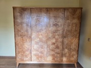 Meble PRL vintage - komplet sypialniany (szafa, komoda, 2 szafki) lata 60