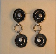 Srebrne kolczyki, rękodzieło artystyczne, vintage