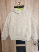 508. Kremowa beżowa bluzka baranek z kapturem romiar 146/152