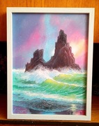 "TAJEMNICZA ZATOKA"- OBRAZ OLEJNY NA PŁÓTNIE 43x33