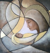 Obraz Madonna z Dzieciątkiem Jezus 40x40 K Klemba 