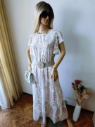 Sukienka Boho maxi falbany zwiewna wzory elegancka 
