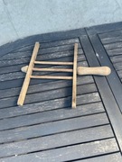 Drewniana szpula do zwijania sznura od prania / wrzeciono do przędzy PRL