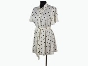 Sukienka szmizjerka New Look 100% wiskoza, biała w grochy 38/M