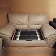 Sofa skórzana z funkcją spania 