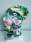 Komplet czapka plus komin motyw flamingi 
