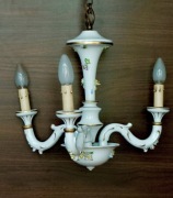 Porcelanowy włoski romantyczny żyrandol w kwiatuszki Capodimonte 